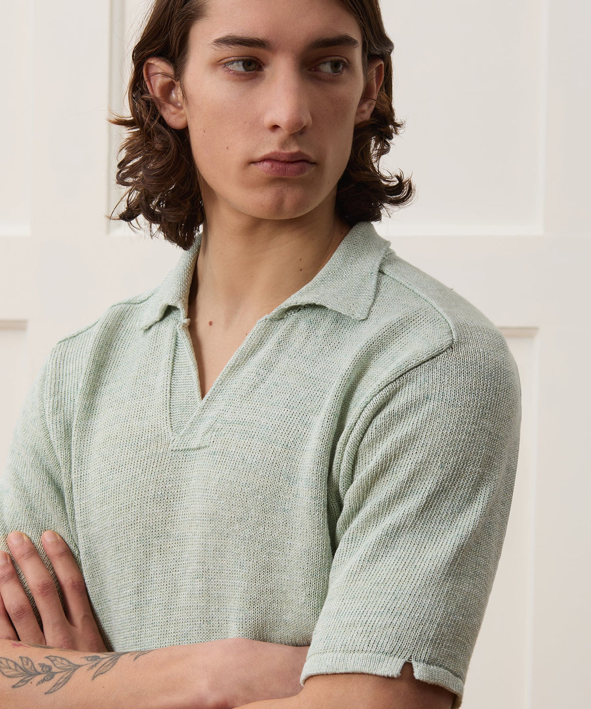 Todd Snyder Inis Meáin Washed Linen Polo - Green