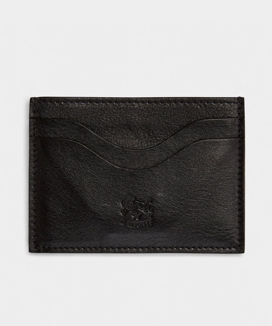Todd Snyder Il Bisonte Salina Leather Card Holder - Black