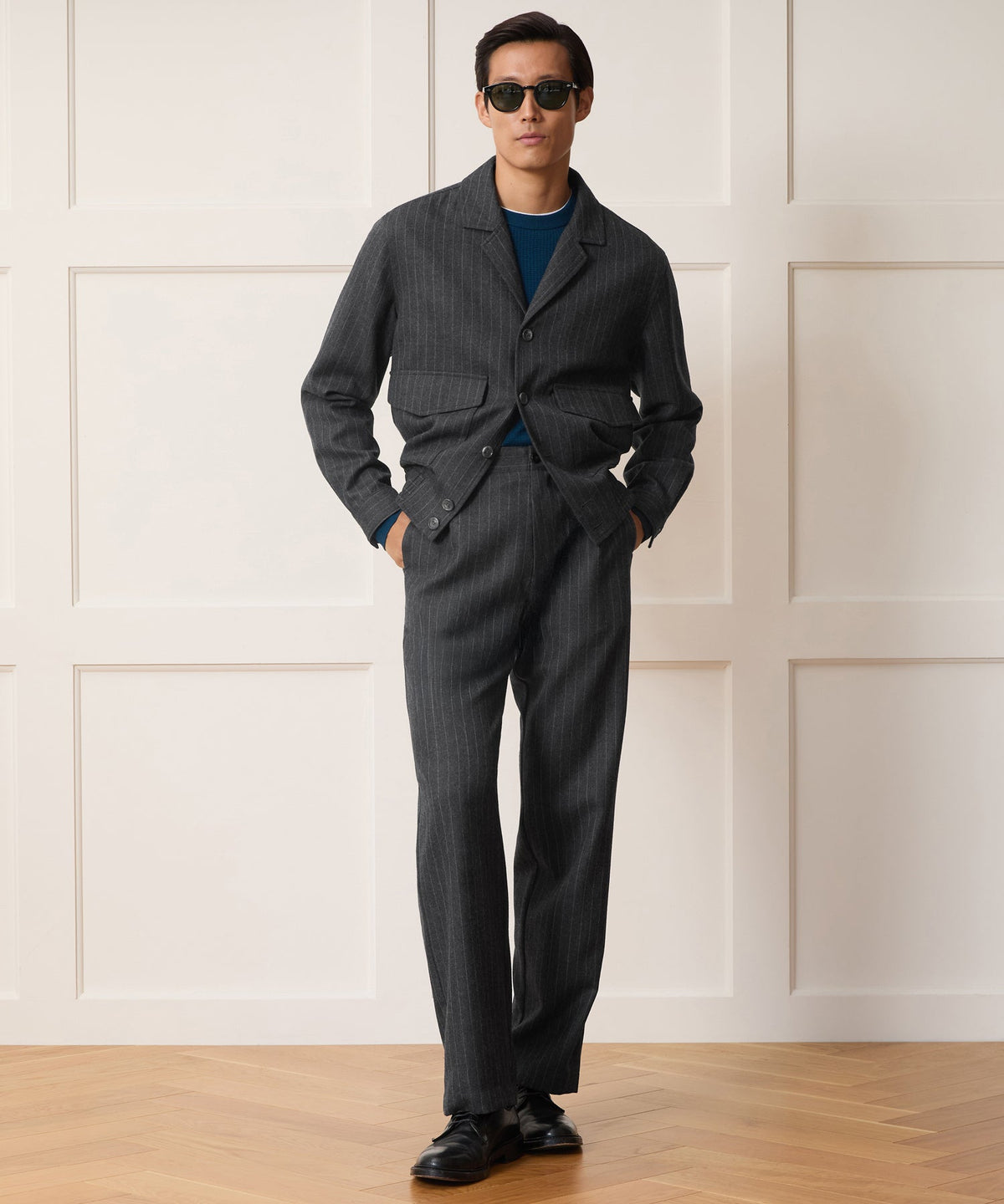Todd Snyder Japanese Wool Bomber Jacket - Charcoal