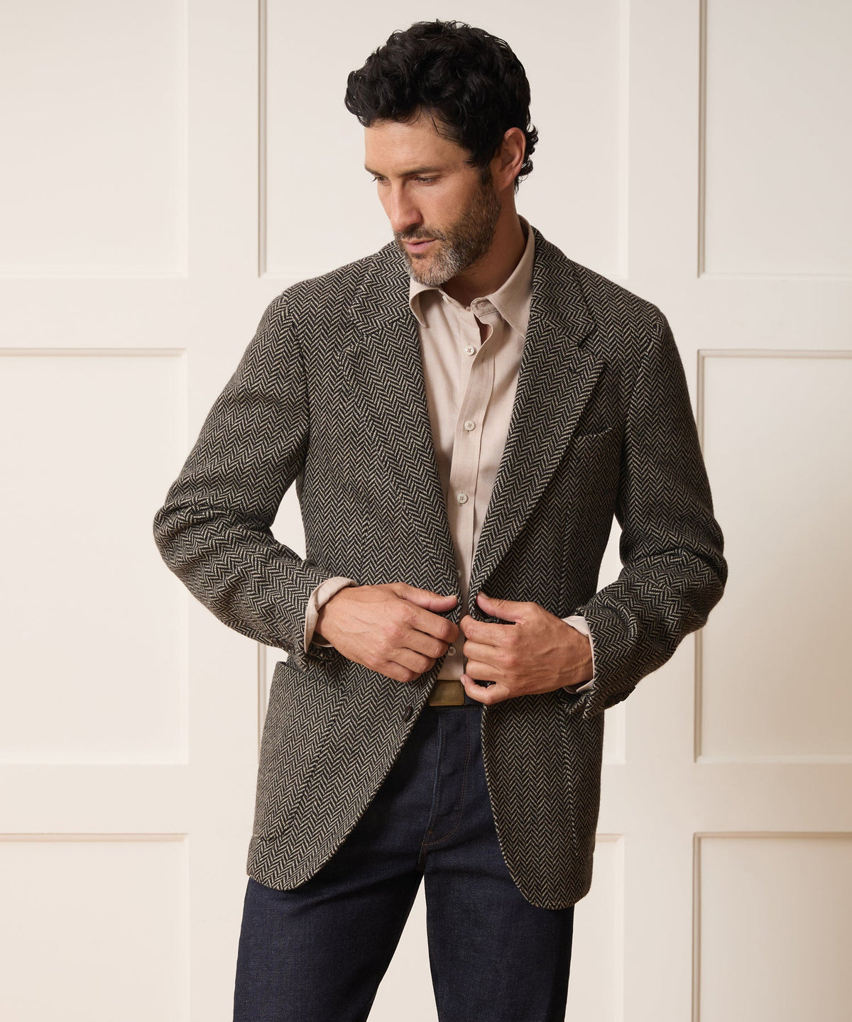 Todd Snyder Italian Herringbone Sport Coat - Cream