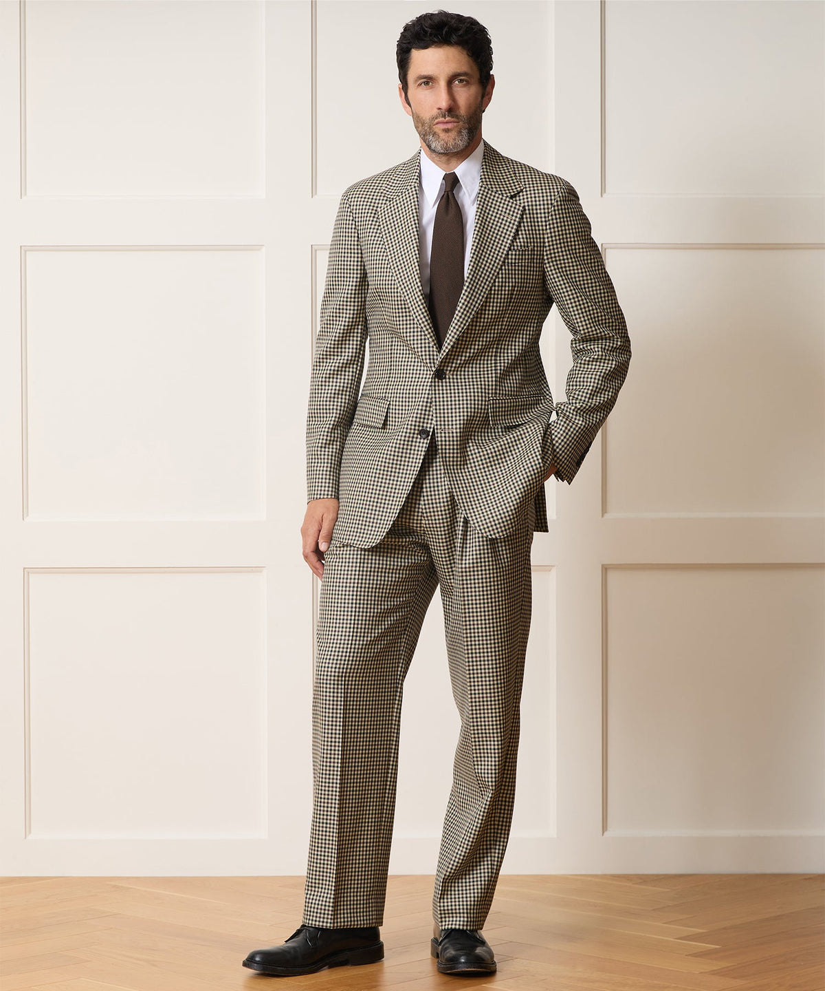 Todd Snyder Italian Wool Gingham Wythe Jacket - Tan