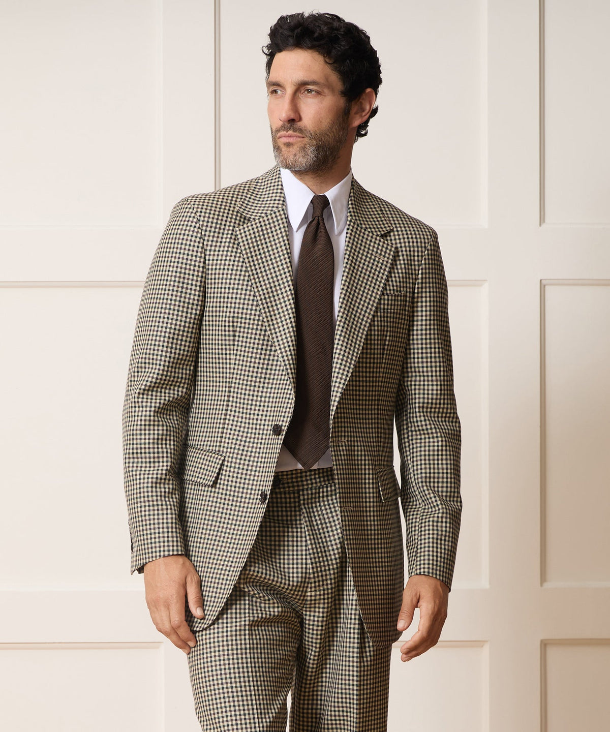 Todd Snyder Italian Wool Gingham Wythe Jacket - Tan