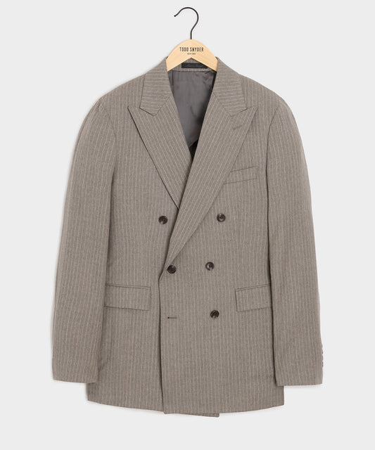 Todd Snyder Portuguese Flannel Double-Breasted Wythe Jacket - Pearl Grey