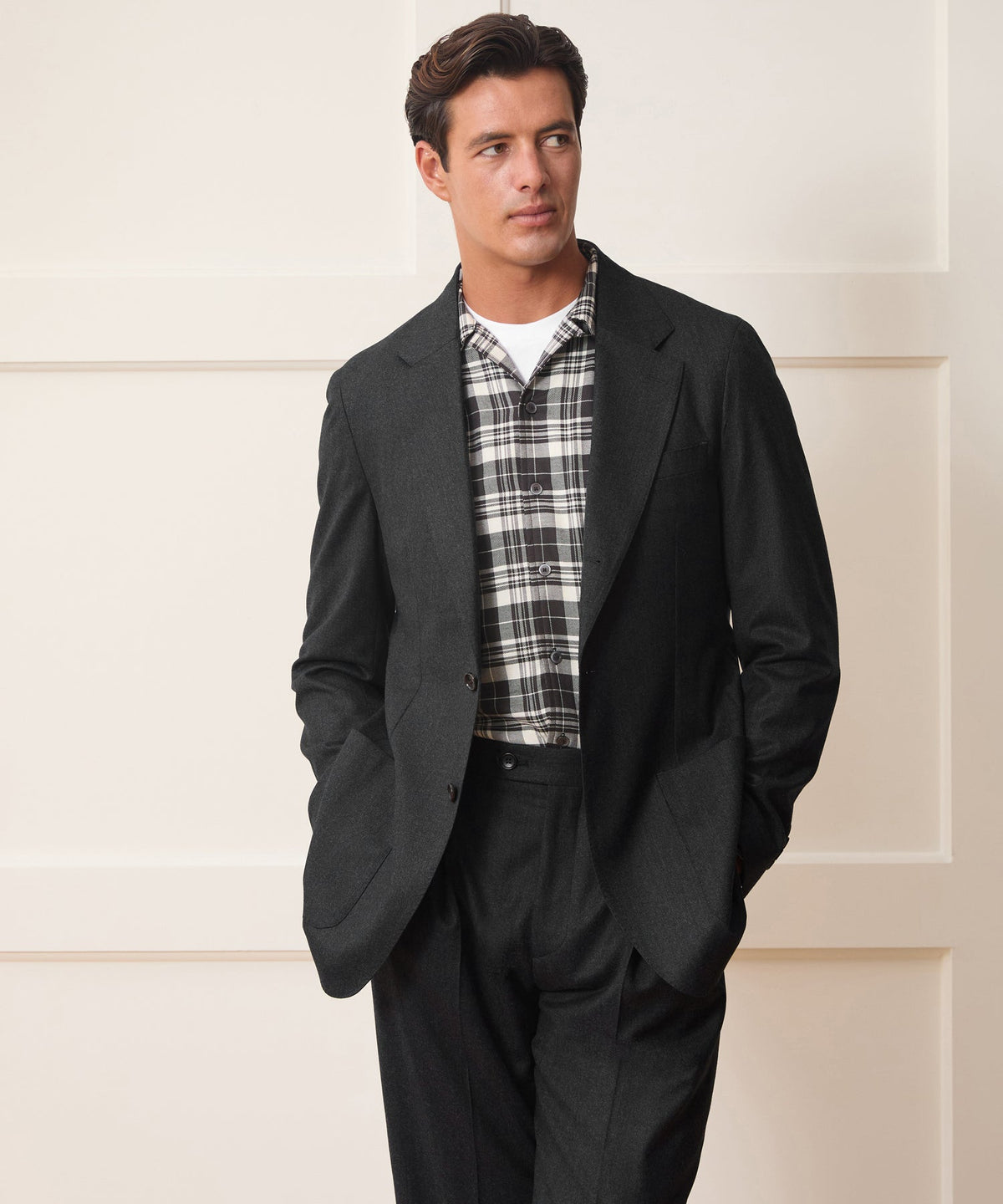 Todd Snyder Italian Flannel Madison Jacket - Charcoal