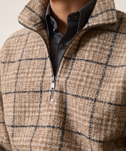 Todd Snyder Italian Fleece Quarter-Zip - Faded Walnut