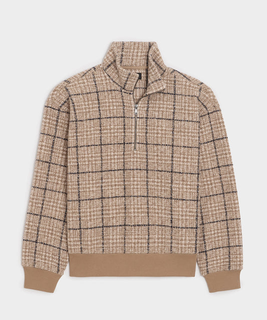 Todd Snyder Italian Fleece Quarter-Zip - Faded Walnut