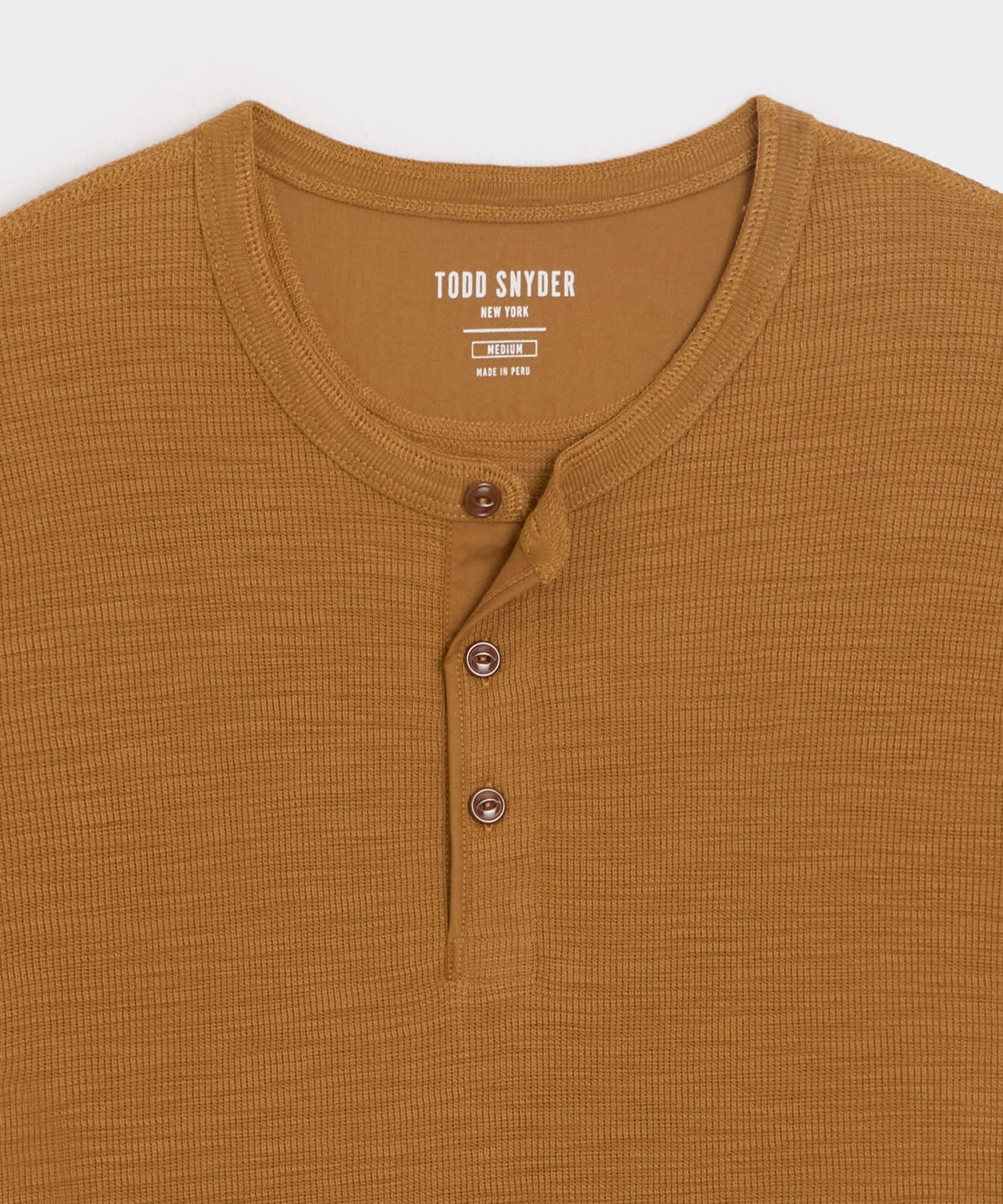 Todd Snyder Lightweight Mini Waffle Henley - Raw Twill