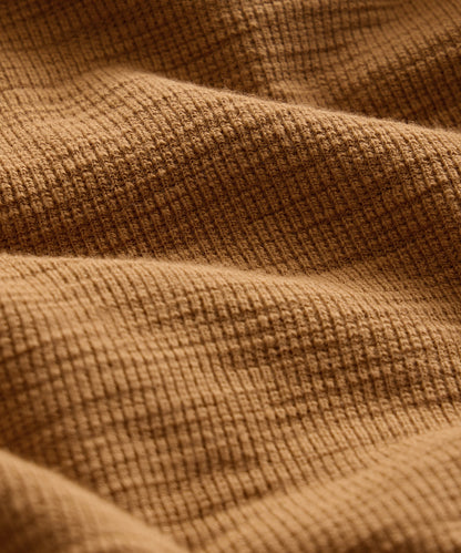 Todd Snyder Lightweight Mini Waffle Henley - Raw Twill