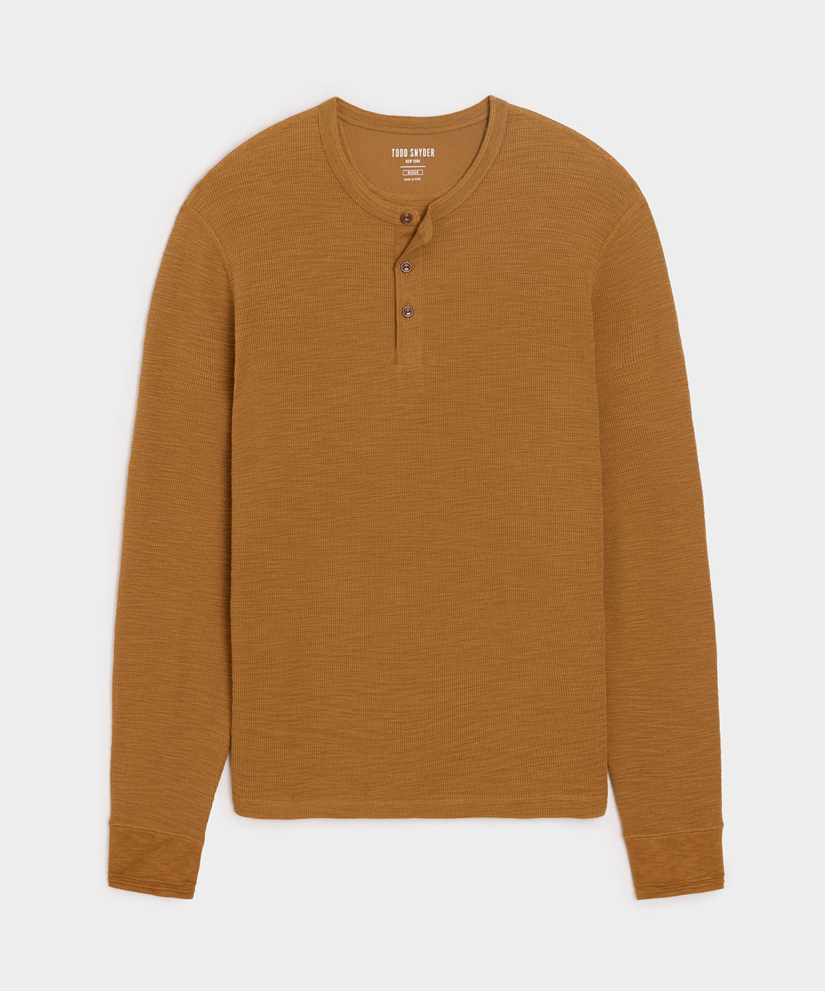 Todd Snyder Lightweight Mini Waffle Henley - Raw Twill