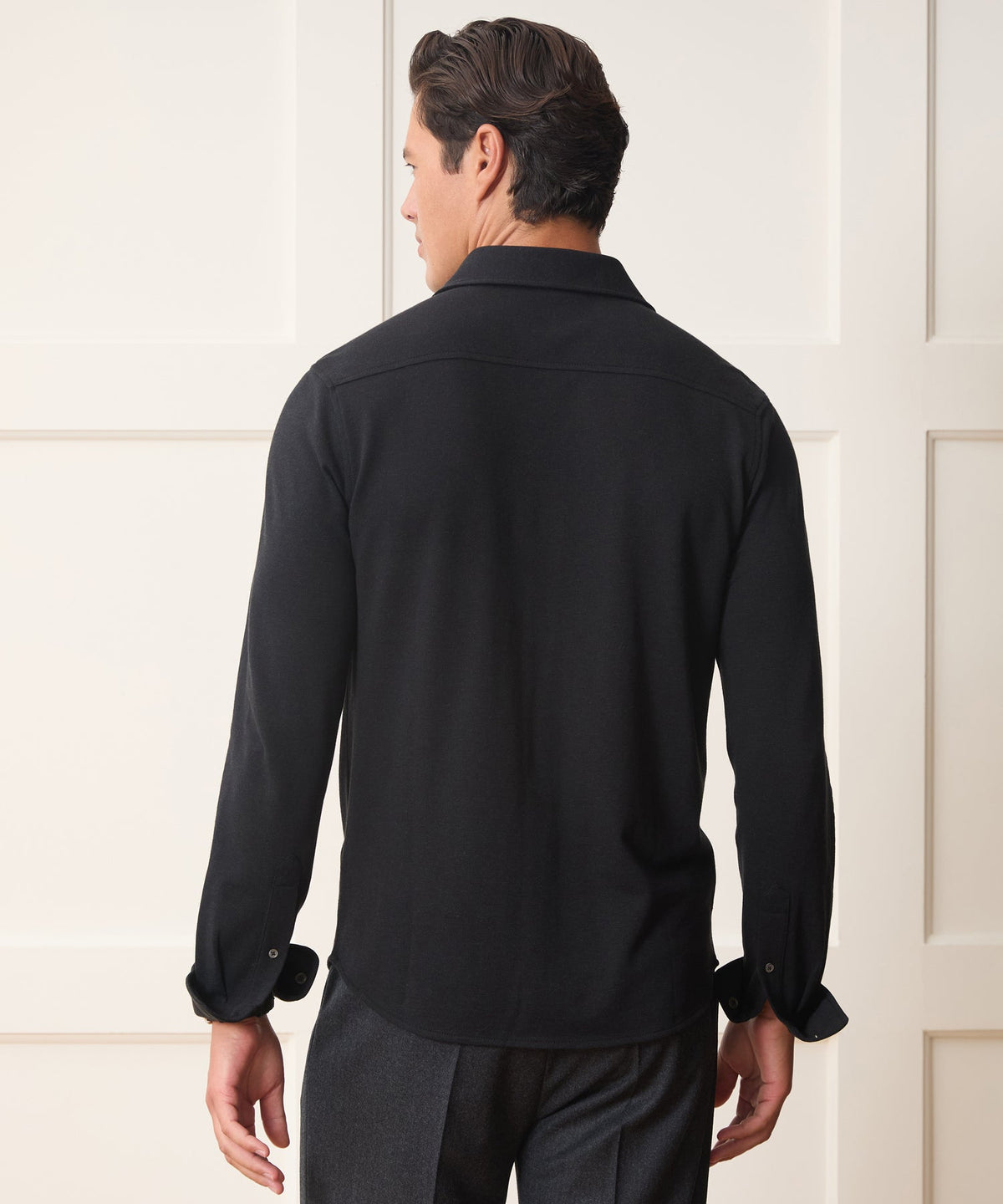 Todd Snyder Cotton-Cashmere Pique Shirt - Black