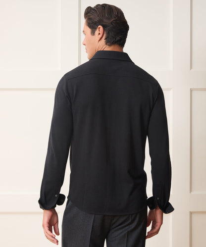 Todd Snyder Cotton-Cashmere Pique Shirt - Black