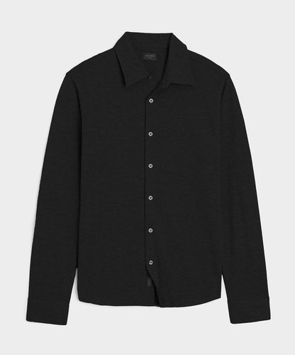 Todd Snyder Cotton-Cashmere Pique Shirt - Black