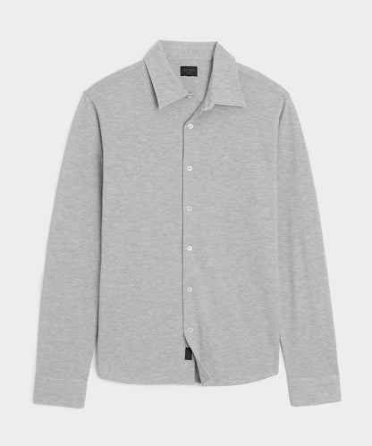 Todd Snyder Cotton-Cashmere Pique Shirt - Light Grey Heather