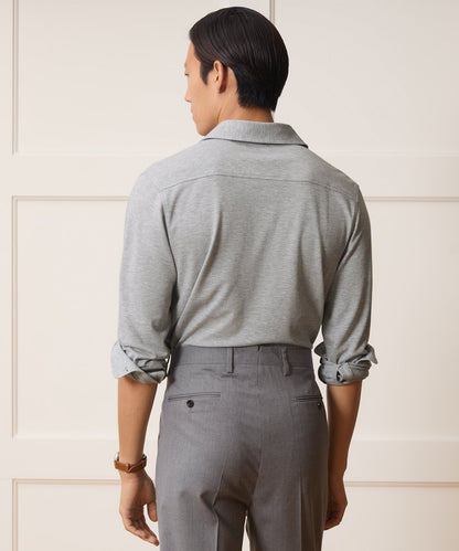 Todd Snyder Cotton-Cashmere Pique Shirt - Light Grey Heather