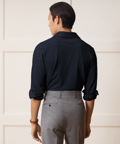 Todd Snyder Cotton-Cashmere Pique Shirt - Navy