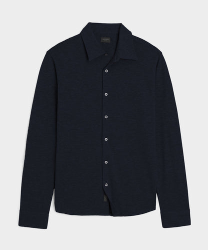 Todd Snyder Cotton-Cashmere Pique Shirt - Navy