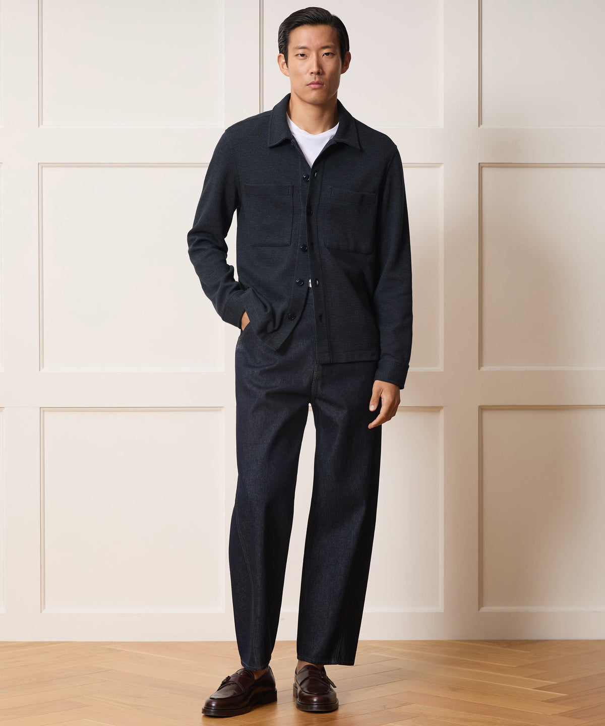 Todd Snyder Knit Utility Shirt - Navy