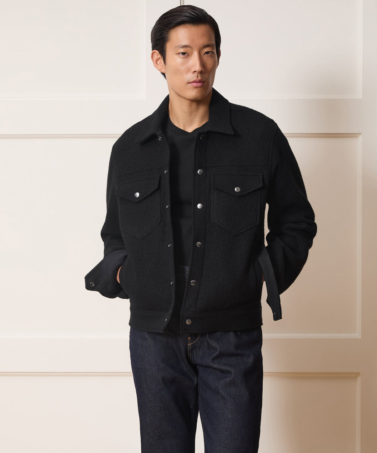 Todd Snyder Boiled Wool Dylan Jacket - Black