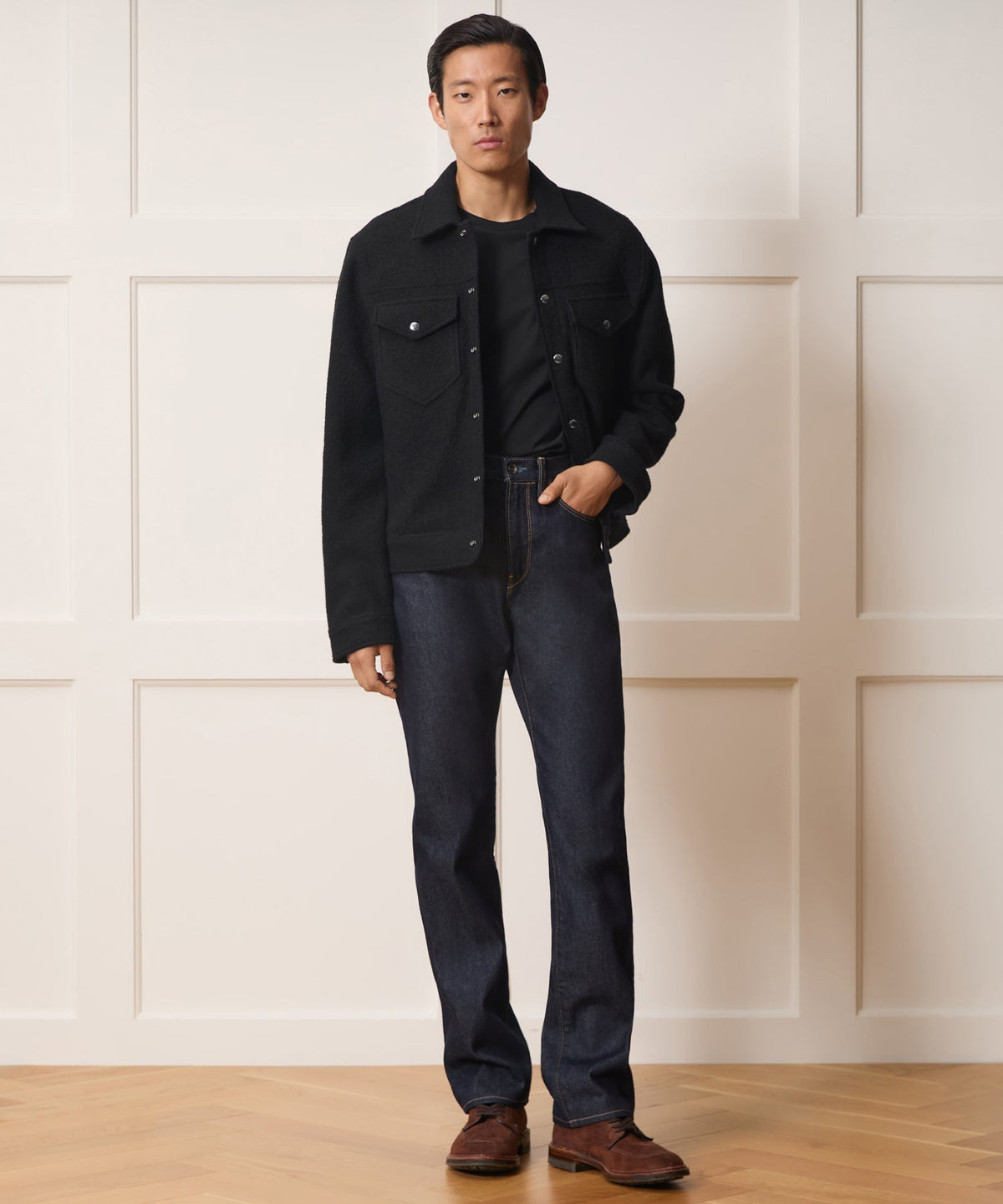 Todd Snyder Boiled Wool Dylan Jacket - Black