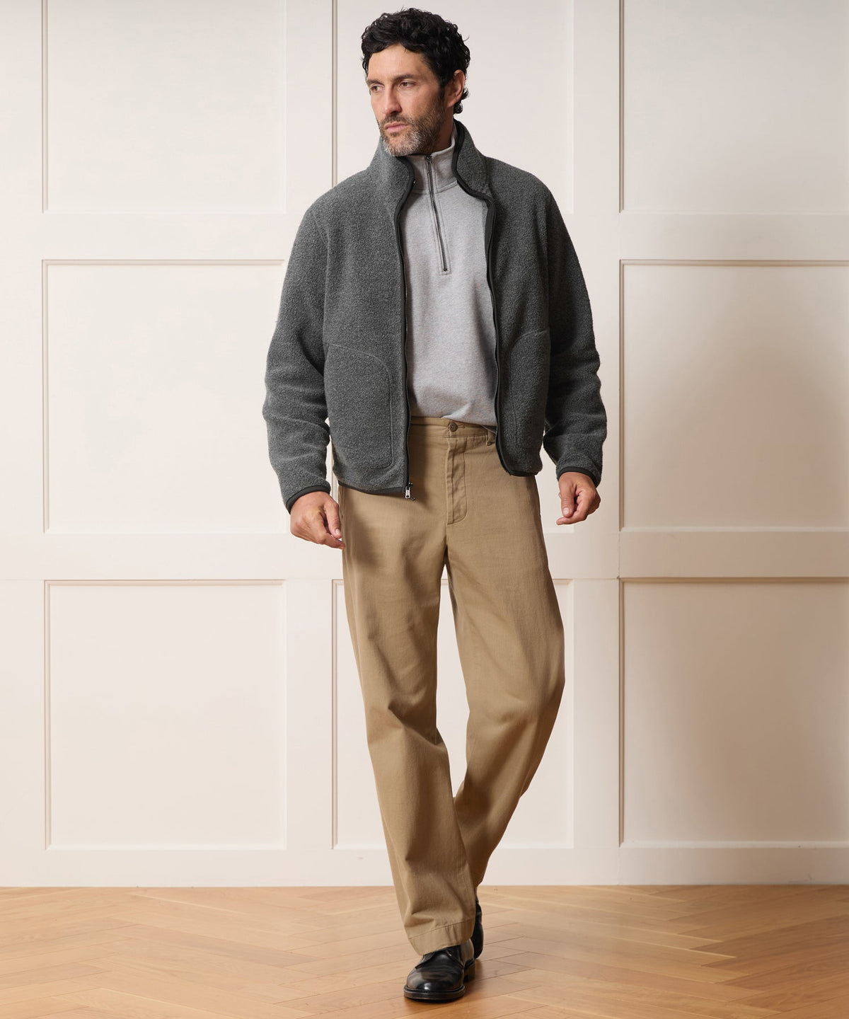 Todd Snyder Italian Upstate Sherpa Jacket - Charcoal Heather