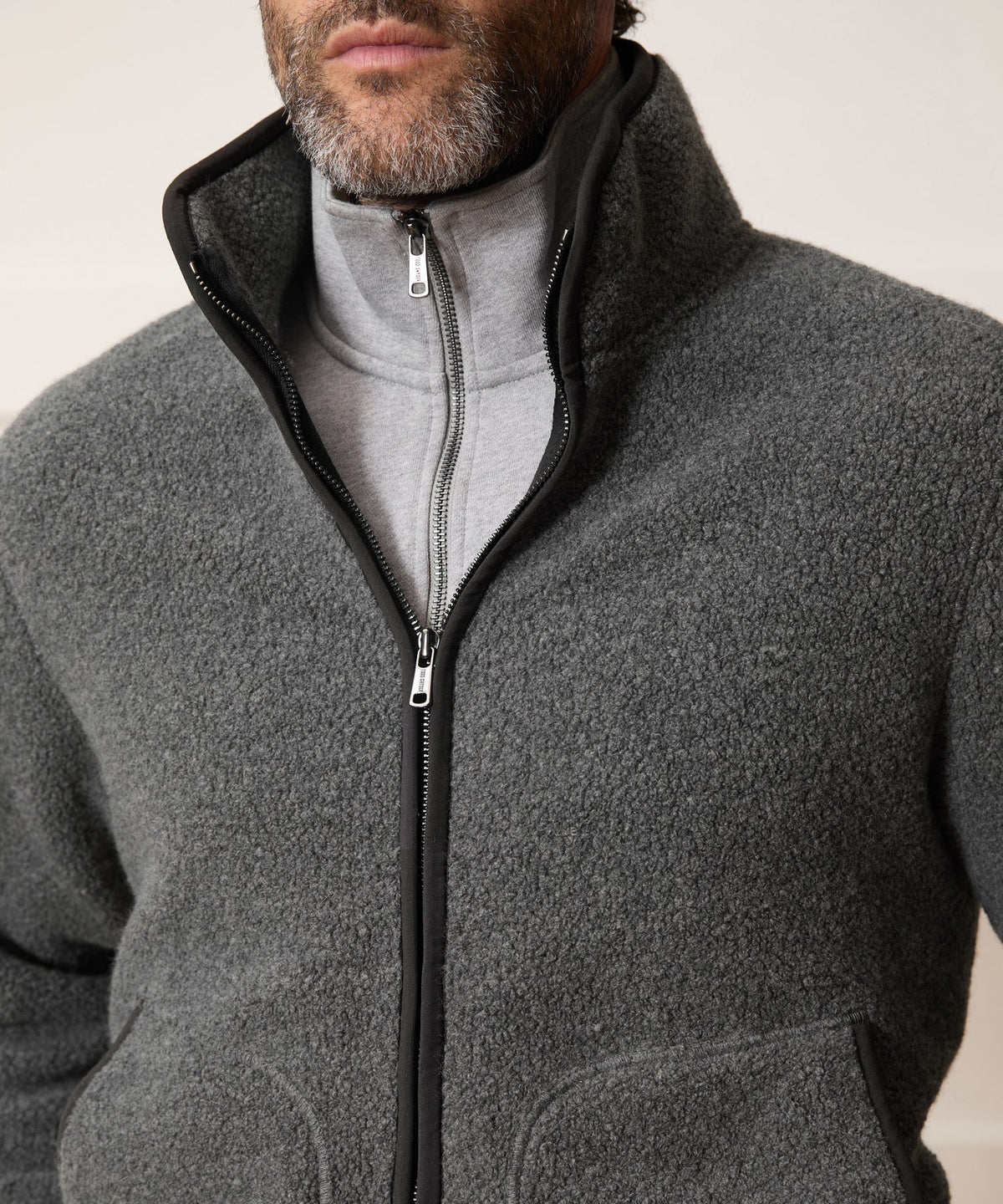 Todd Snyder Italian Upstate Sherpa Jacket - Charcoal Heather