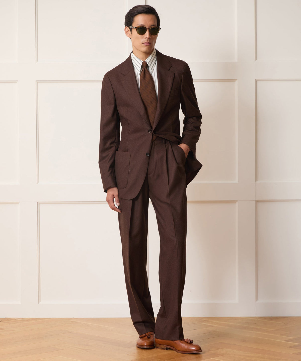 Todd Snyder Italian Flannel Wythe Trouser - Hazelnut