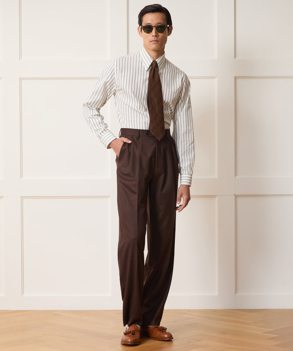 Todd Snyder Italian Flannel Wythe Trouser - Hazelnut
