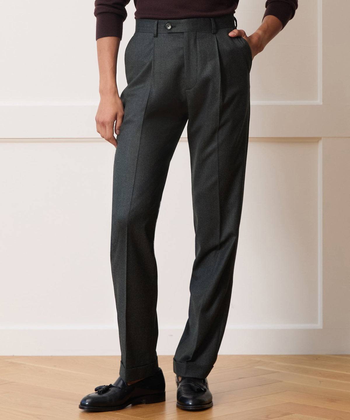 Todd Snyder Italian Flannel Madison Trouser - Charcoal