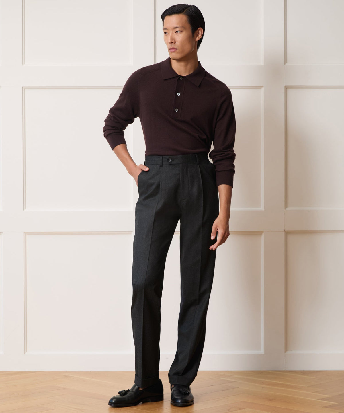 Todd Snyder Italian Flannel Madison Trouser - Charcoal