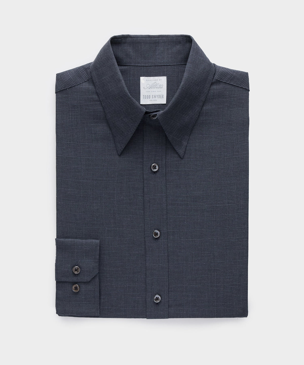 Todd Snyder Italian Featherweight Flannel Long Point Collar Dress Shirt - Navy