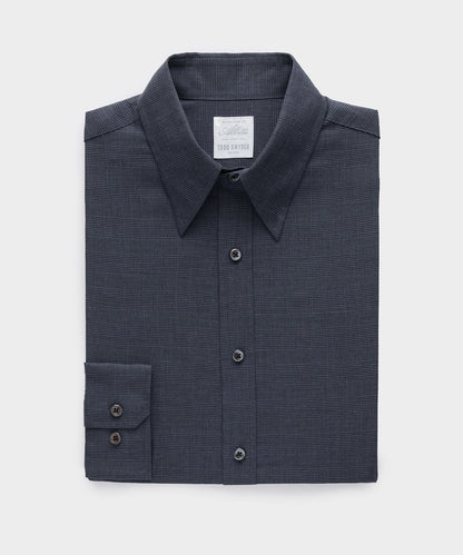 Todd Snyder Italian Featherweight Flannel Long Point Collar Dress Shirt - Navy