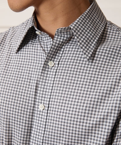 Todd Snyder Italian Featherweight Flannel Long Point Collar Dress Shirt - Charcoal