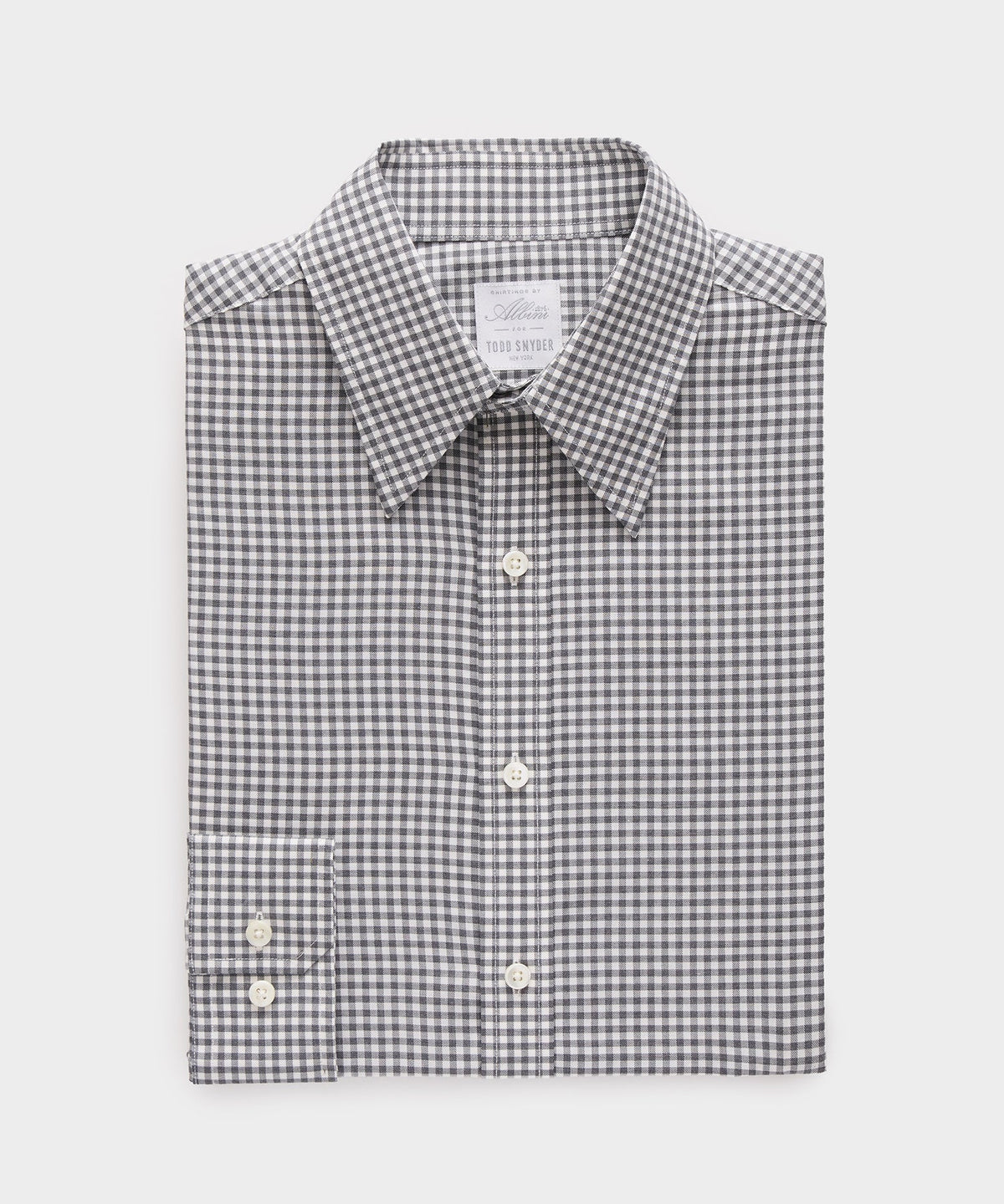 Todd Snyder Italian Featherweight Flannel Long Point Collar Dress Shirt - Charcoal