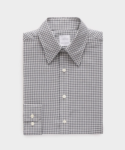 Todd Snyder Italian Featherweight Flannel Long Point Collar Dress Shirt - Charcoal