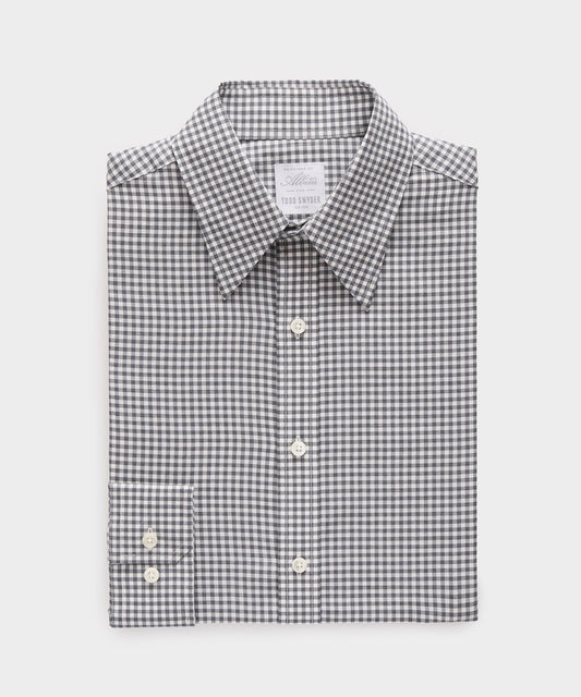 Todd Snyder Italian Featherweight Flannel Long Point Collar Dress Shirt - Charcoal