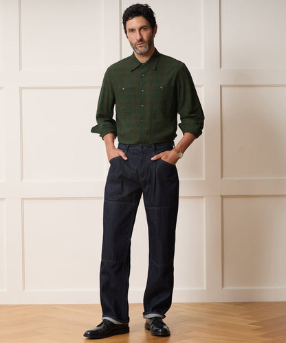 Todd Snyder Crepe Country Shirt - Essex Green