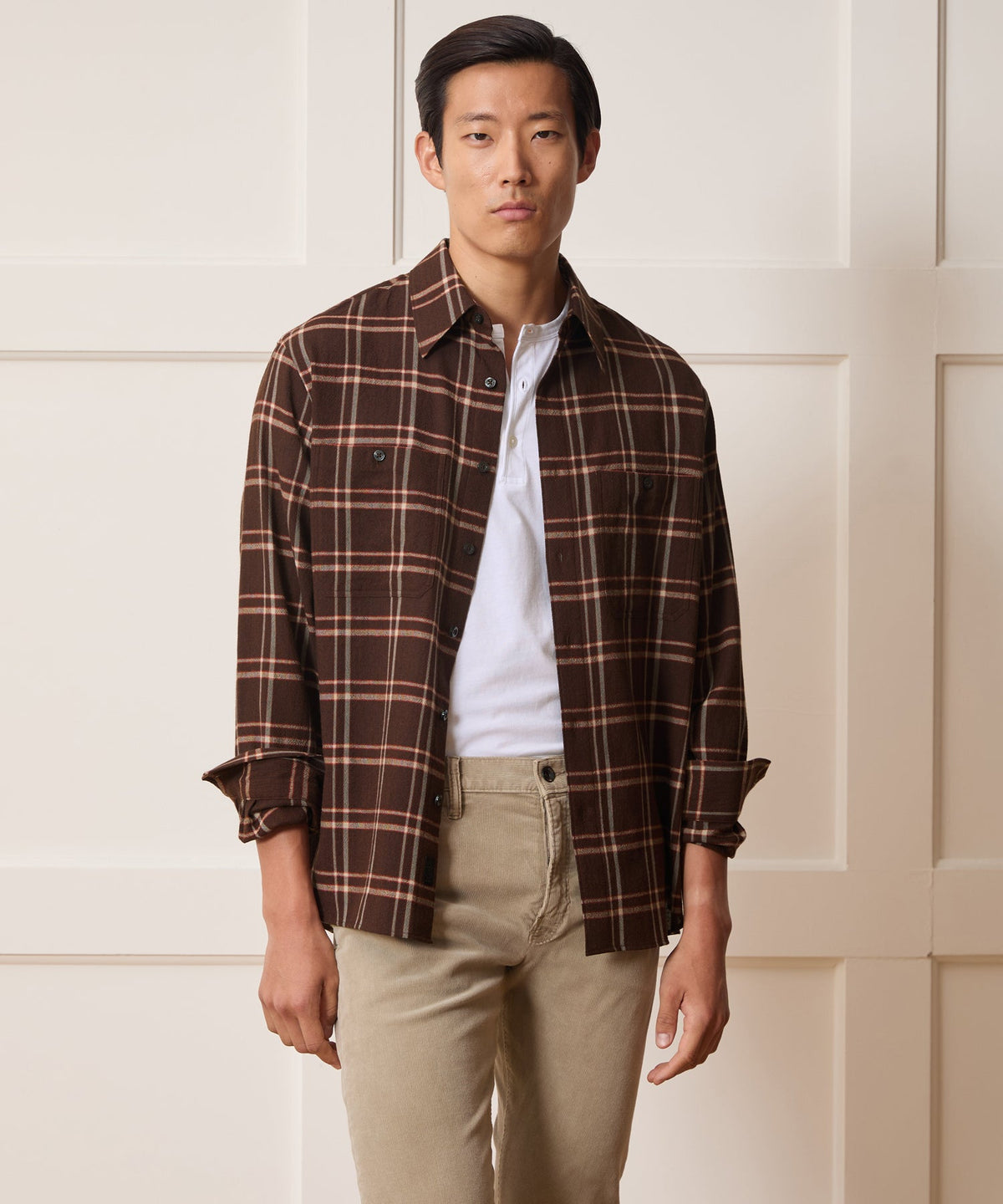 Todd Snyder Crepe Country Shirt - Dark Brown