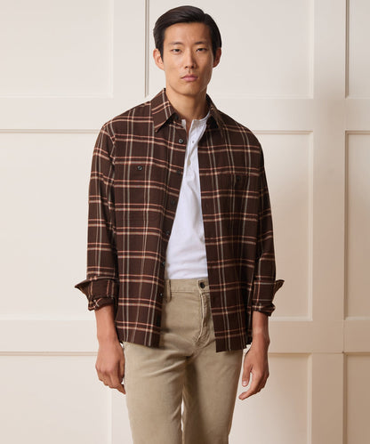Todd Snyder Crepe Country Shirt - Dark Brown