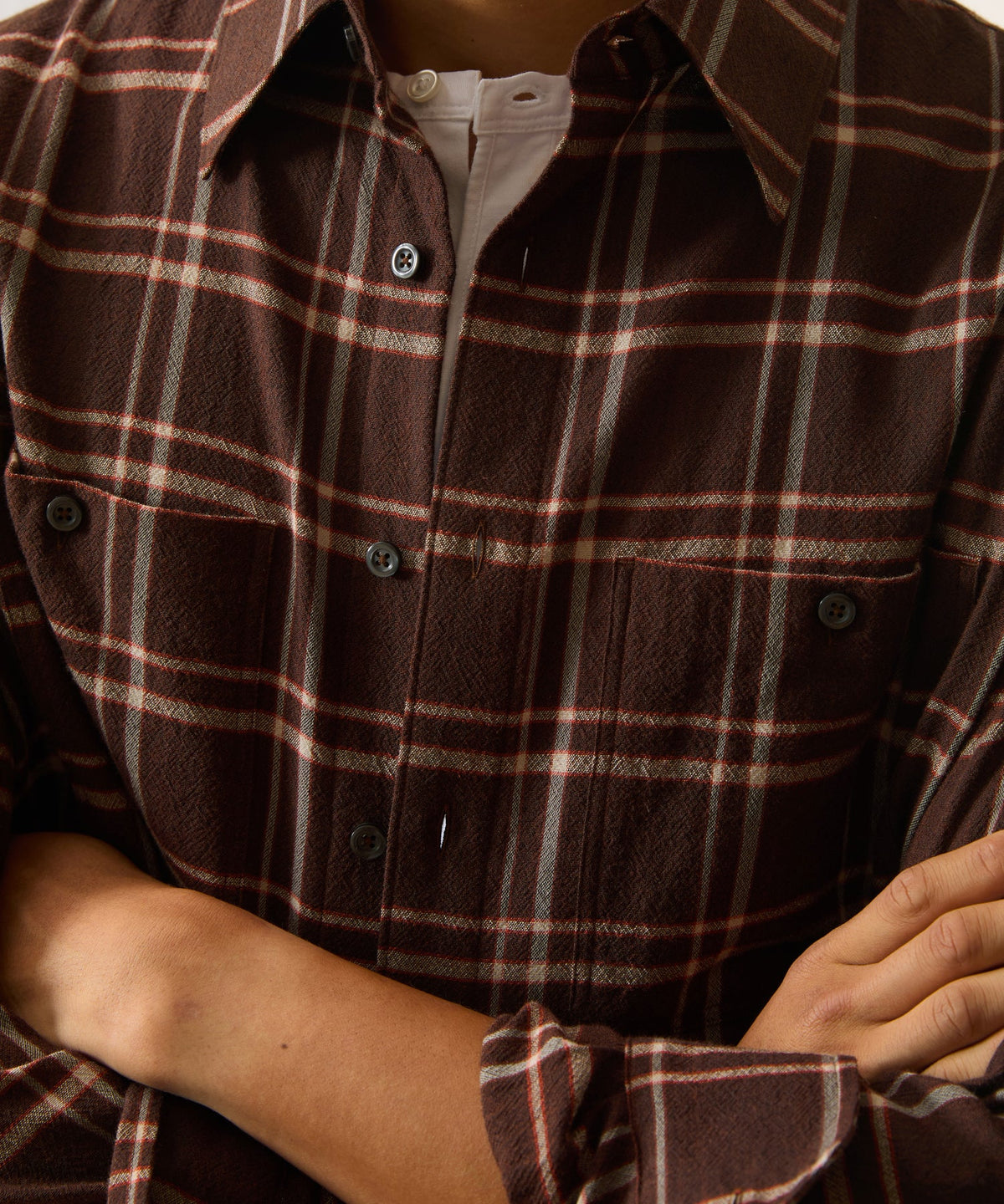 Todd Snyder Crepe Country Shirt - Dark Brown