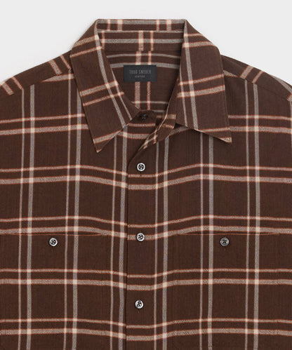 Todd Snyder Crepe Country Shirt - Dark Brown