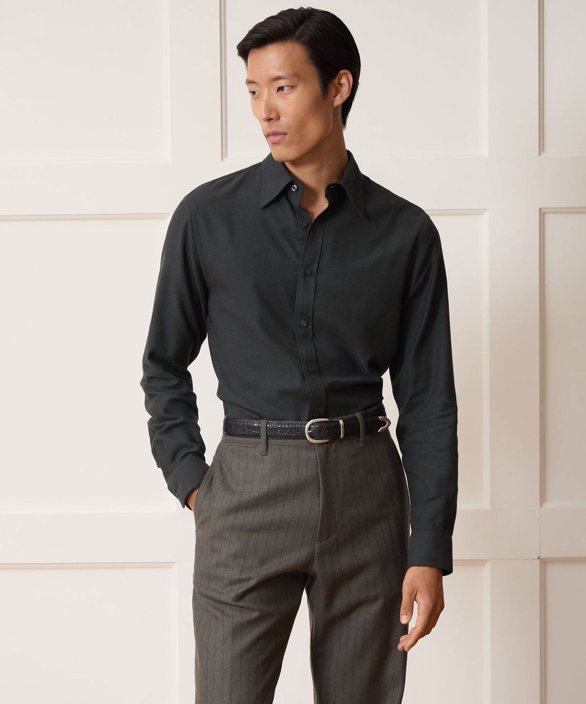 Todd Snyder Cotton-Cashmere Sport Shirt - Charcoal