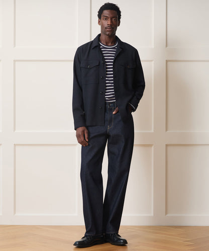 Todd Snyder Italian Wool Military Overshirt - Blue