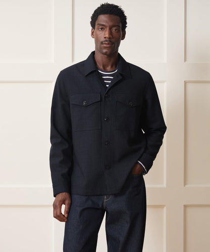 Todd Snyder Italian Wool Military Overshirt - Blue