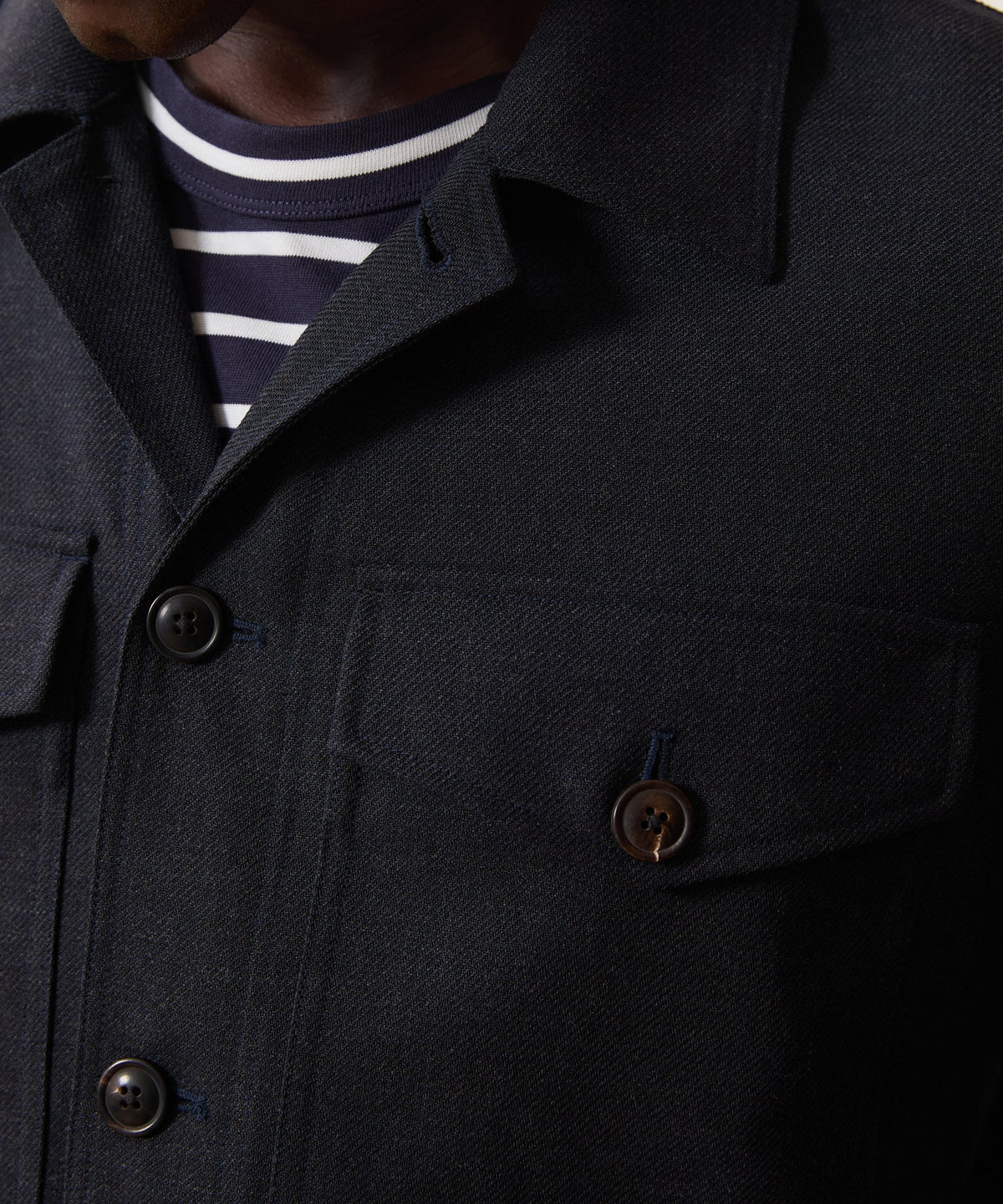 Todd Snyder Italian Wool Military Overshirt - Blue