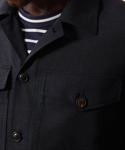 Todd Snyder Italian Wool Military Overshirt - Blue