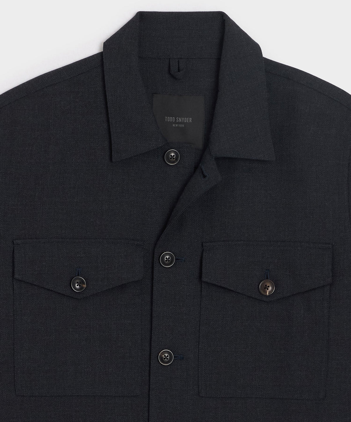 Todd Snyder Italian Wool Military Overshirt - Blue