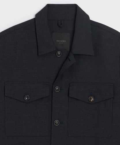 Todd Snyder Italian Wool Military Overshirt - Blue