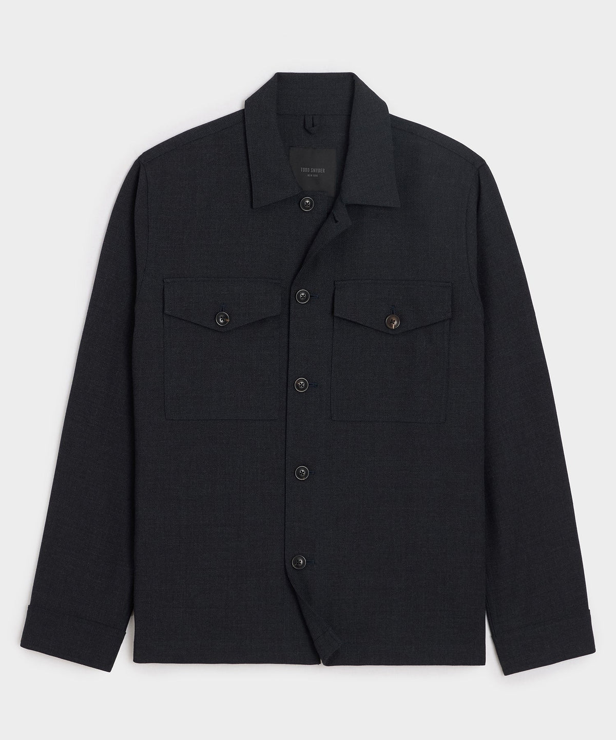 Todd Snyder Italian Wool Military Overshirt - Blue