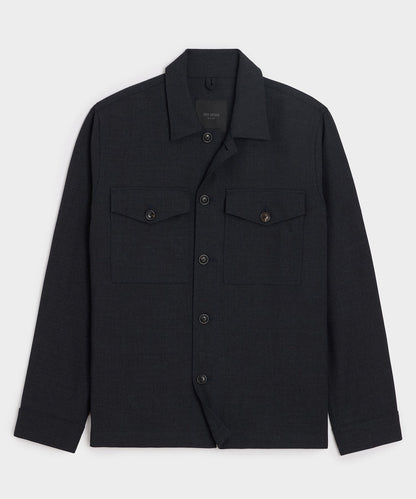 Todd Snyder Italian Wool Military Overshirt - Blue