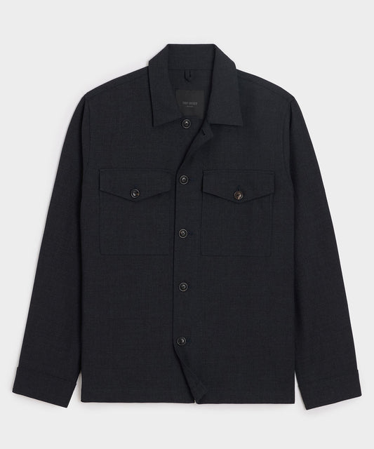 Todd Snyder Italian Wool Military Overshirt - Blue
